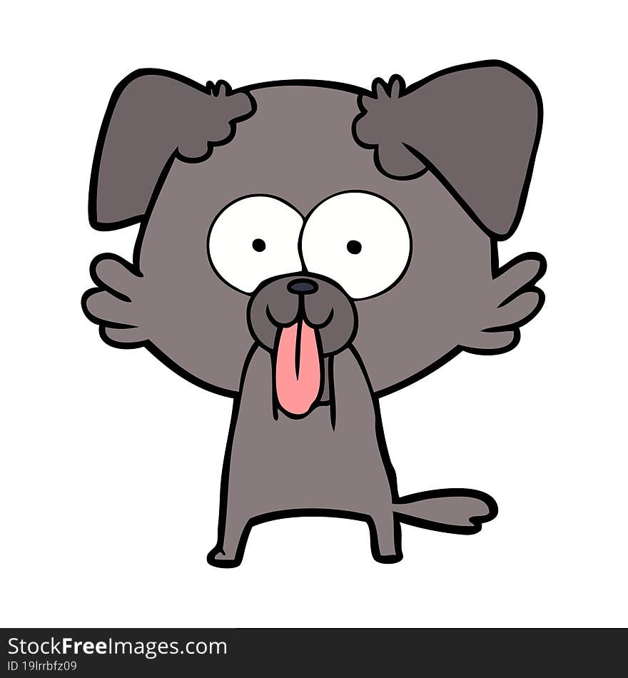 cartoon dog with tongue sticking out. cartoon dog with tongue sticking out