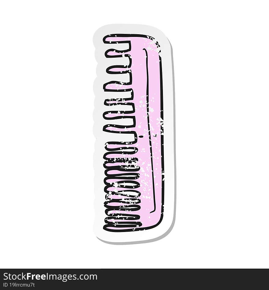 retro distressed sticker of a cartoon comb