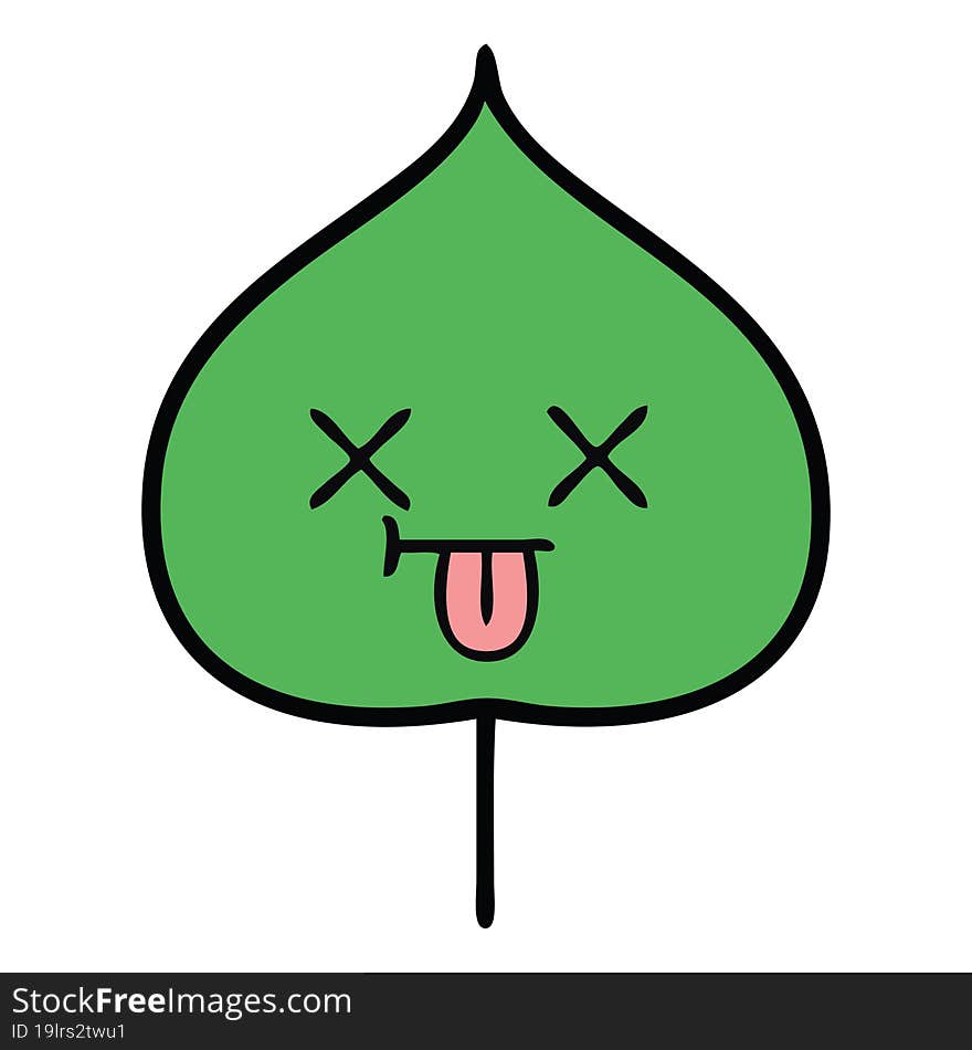 cute cartoon expressional leaf