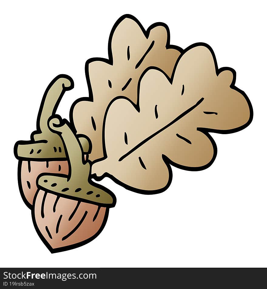 cartoon doodle acorn