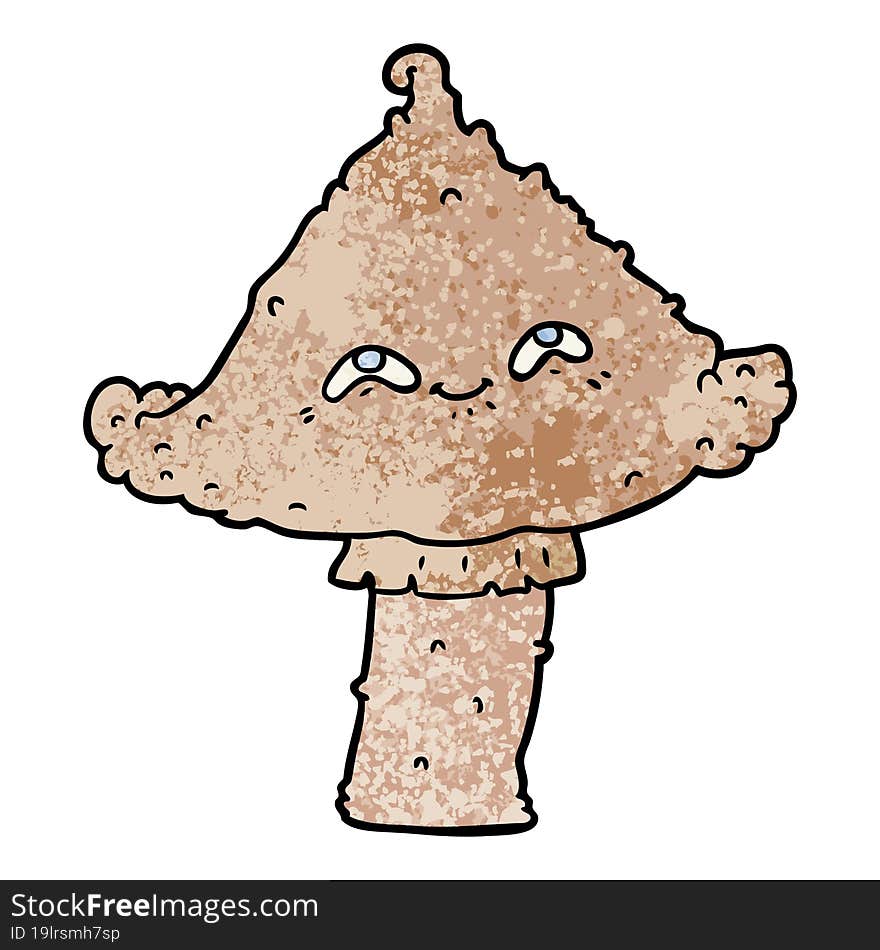 cartoon mushroom with face. cartoon mushroom with face