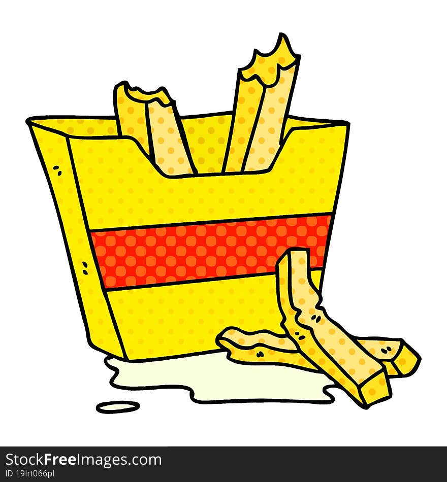 quirky comic book style cartoon french fries