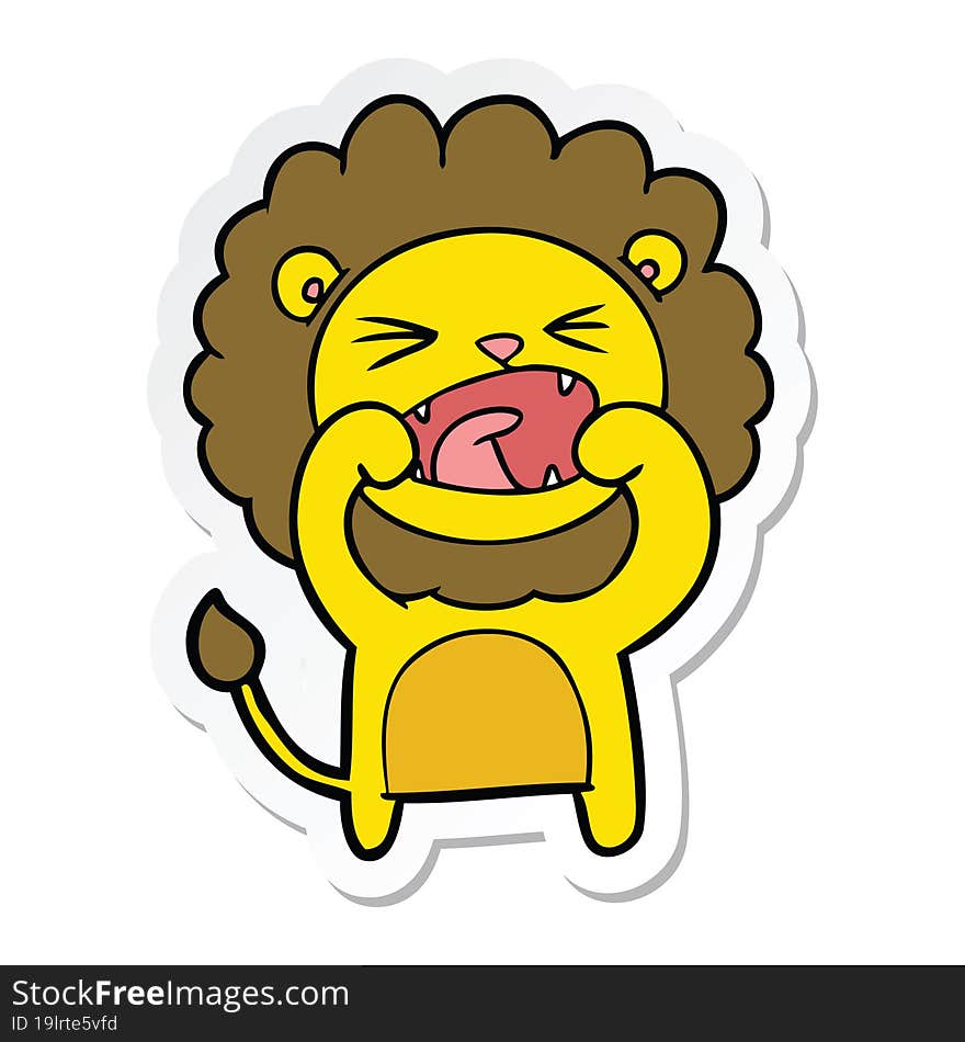 sticker of a cartoon lion