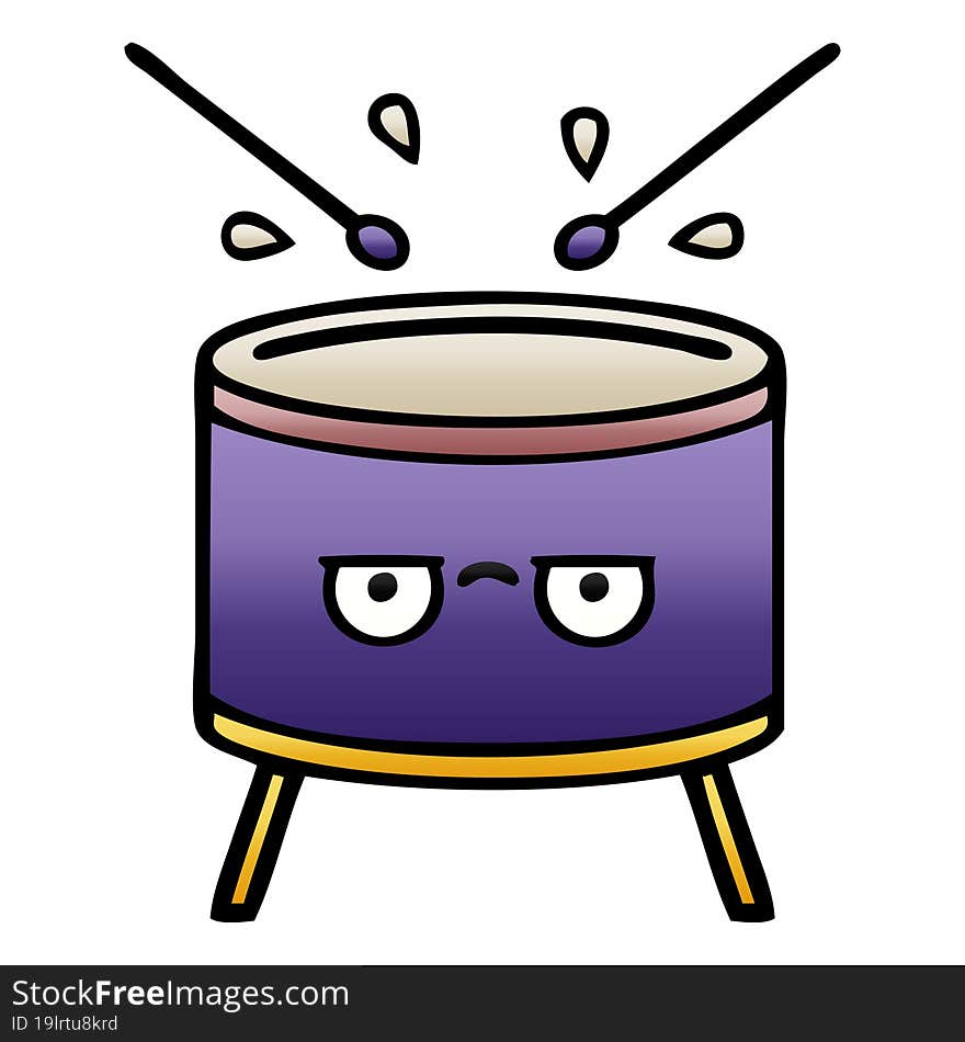 gradient shaded cartoon drum