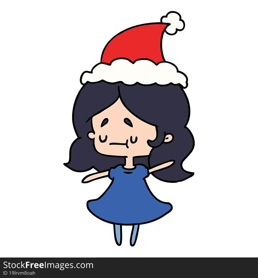 Christmas Cartoon Of Kawaii Girl