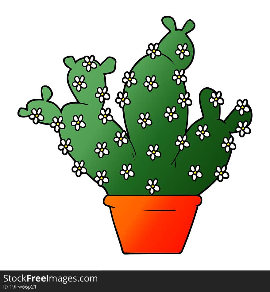 cartoon potted cactus. cartoon potted cactus