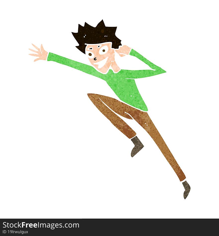 cartoon jumping man