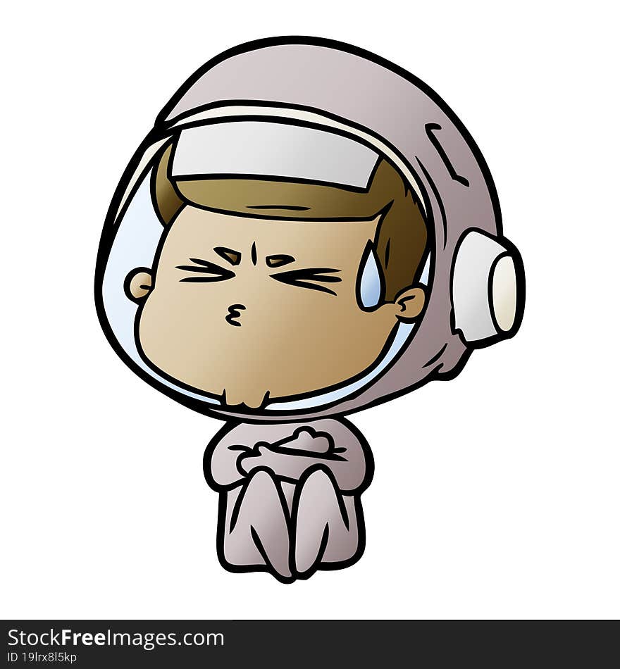 cartoon stressed astronaut. cartoon stressed astronaut