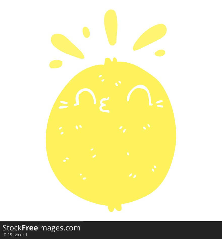 cute flat color style cartoon lemon