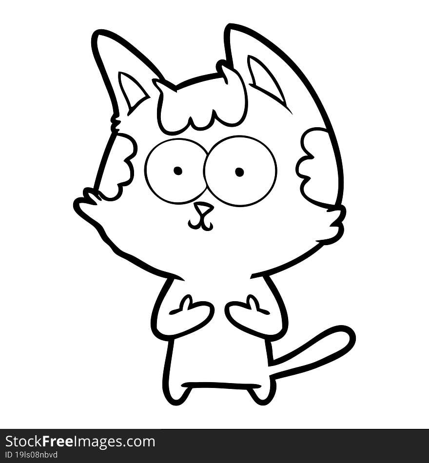 happy cartoon cat. happy cartoon cat