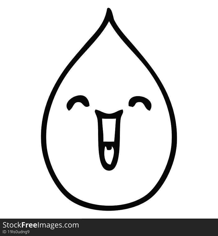 quirky line drawing cartoon emotional rain drop