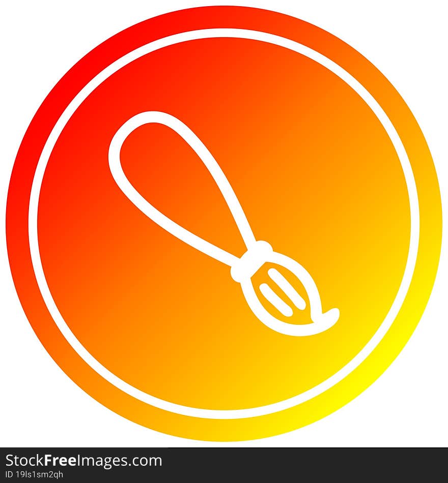 paint brush circular icon with warm gradient finish. paint brush circular icon with warm gradient finish