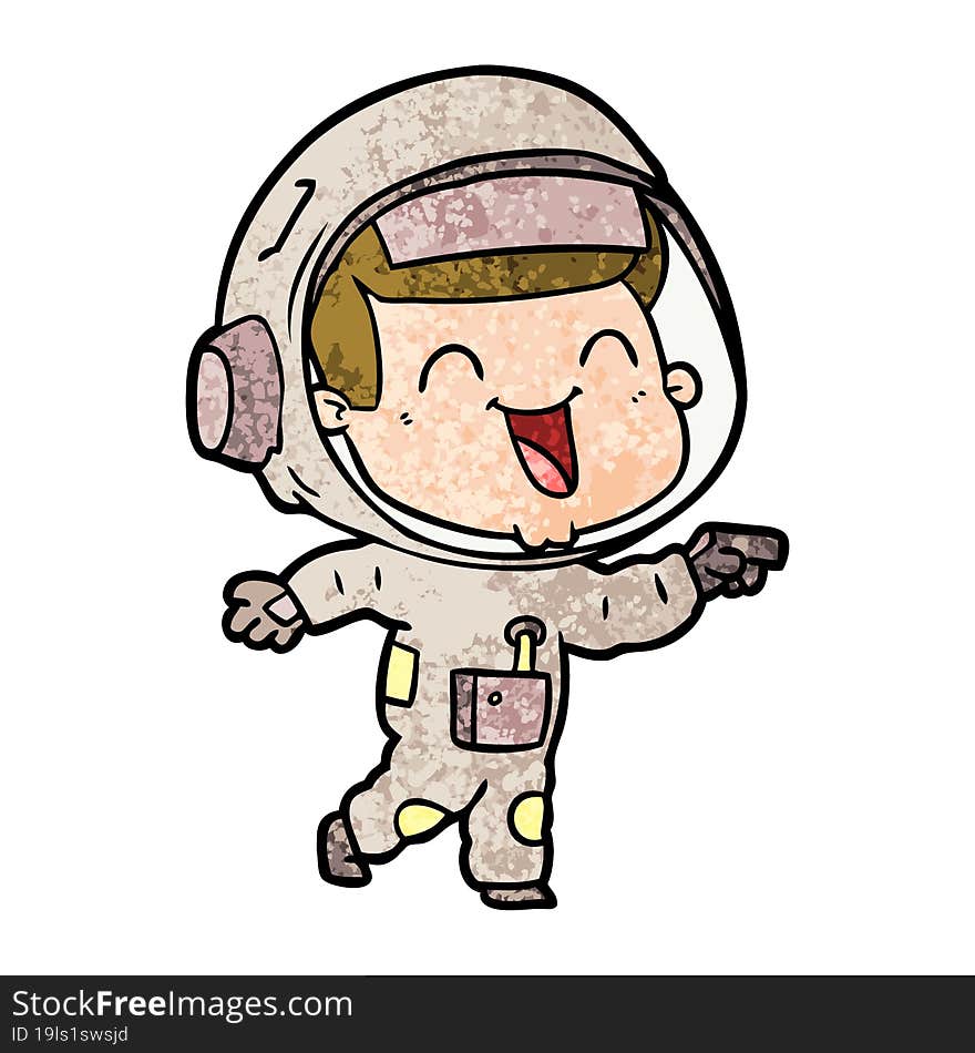 happy cartoon astronaut. happy cartoon astronaut