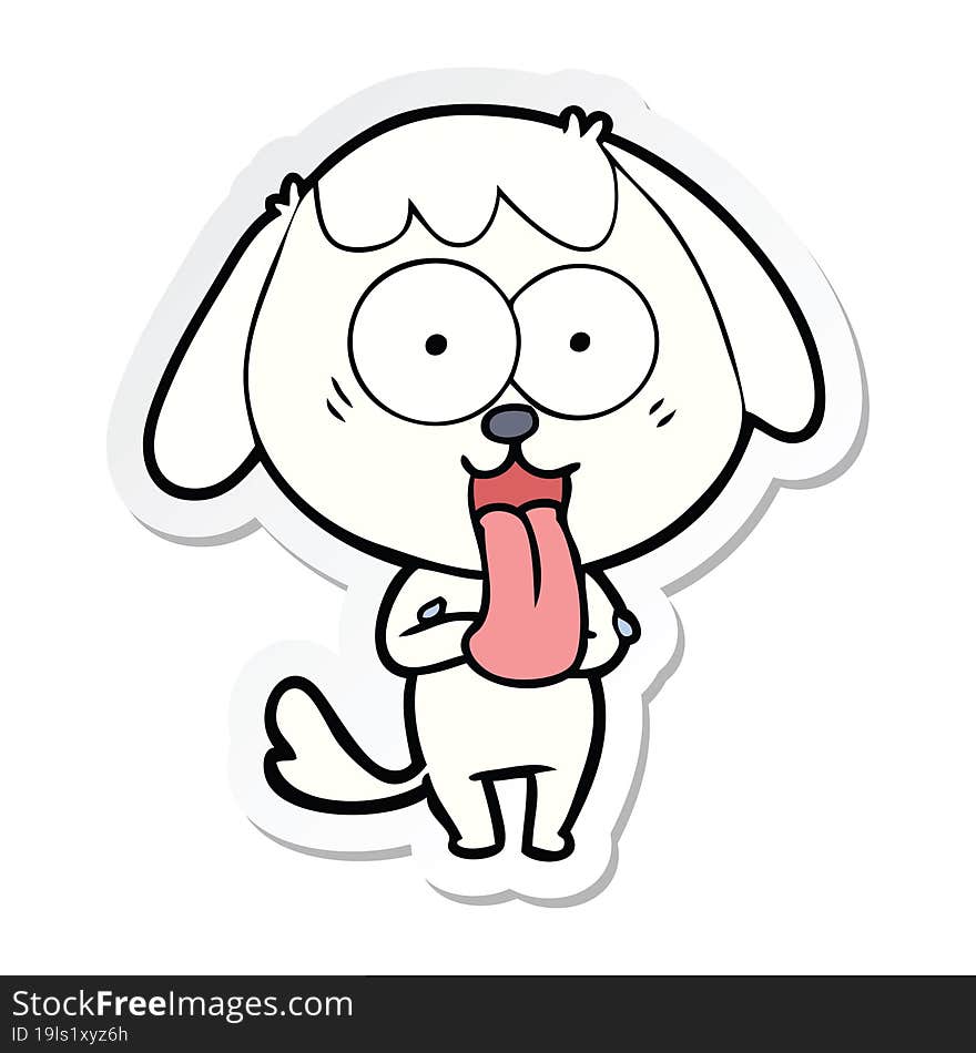 sticker of a cute cartoon dog