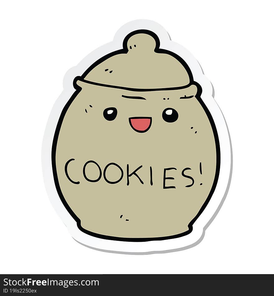 Sticker Of A Cute Cartoon Cookie Jar