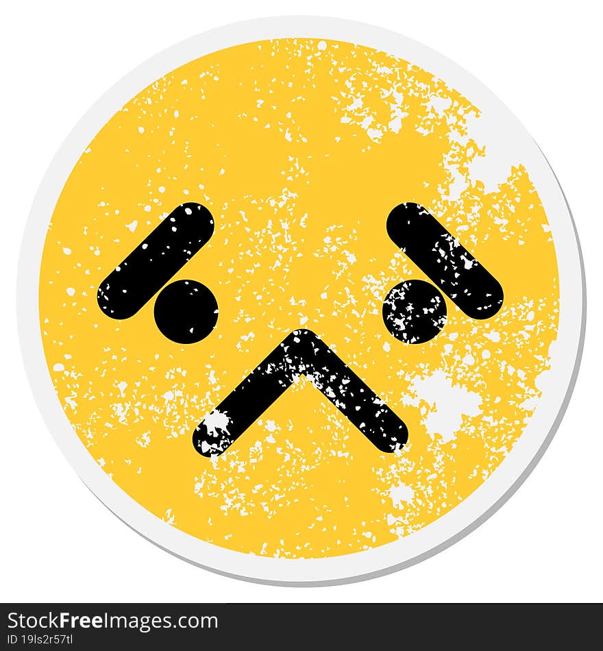 Simple Unhappy Face Circle