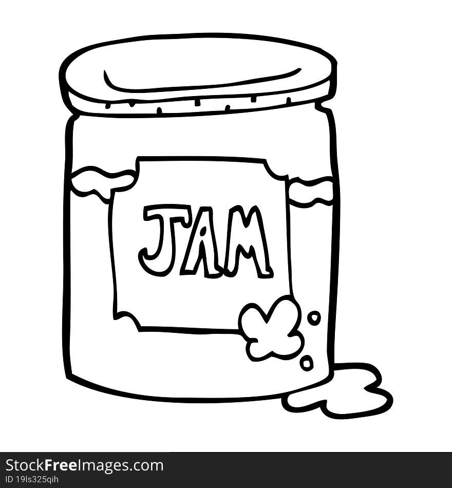 line drawing cartoon jam pot