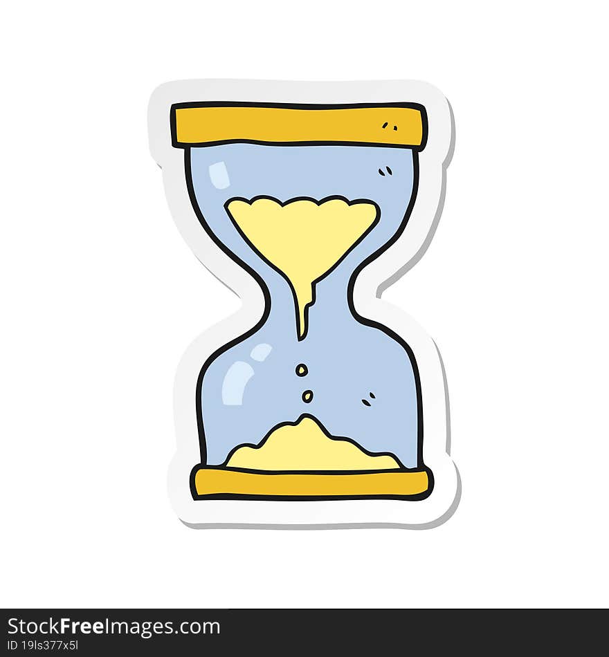 Sticker Of A Cartoon Sand Timer Hourglass