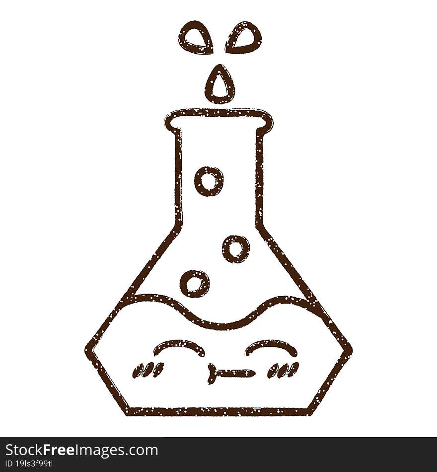 Bubbling Chemicals Charcoal Drawing