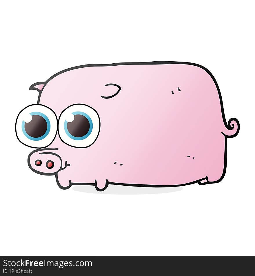 Cartoon Piglet With Big Pretty Eyes