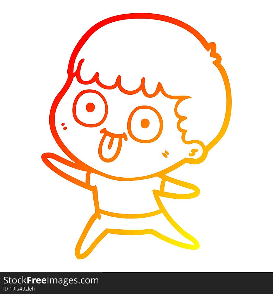 warm gradient line drawing cartoon man staring