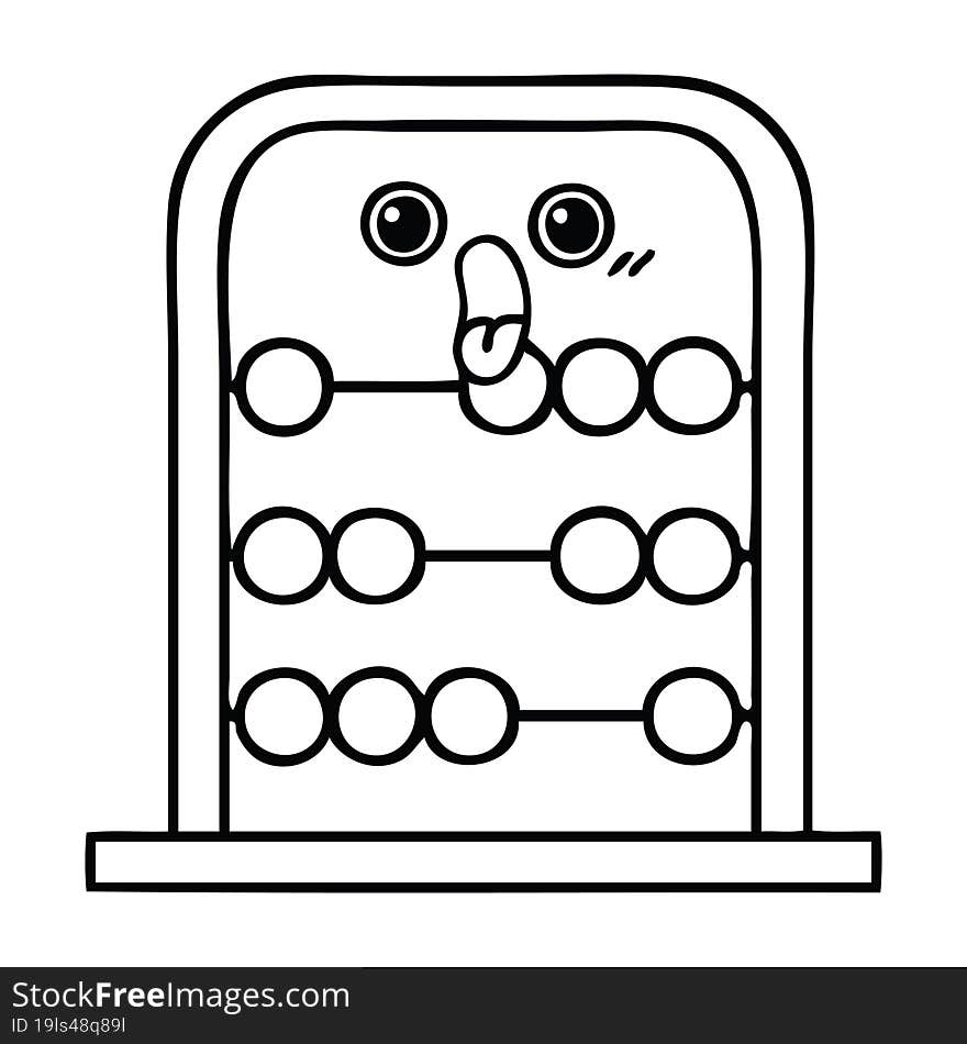 line drawing cartoon abacus