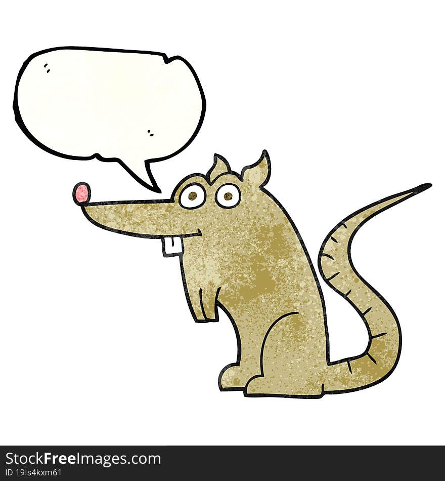 Speech Bubble Textured Cartoon Rat