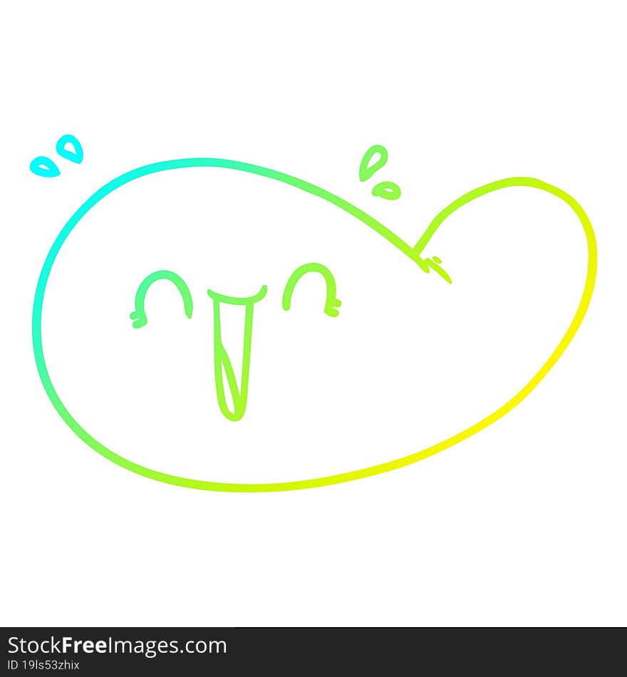 cold gradient line drawing of a cartoon gall bladder