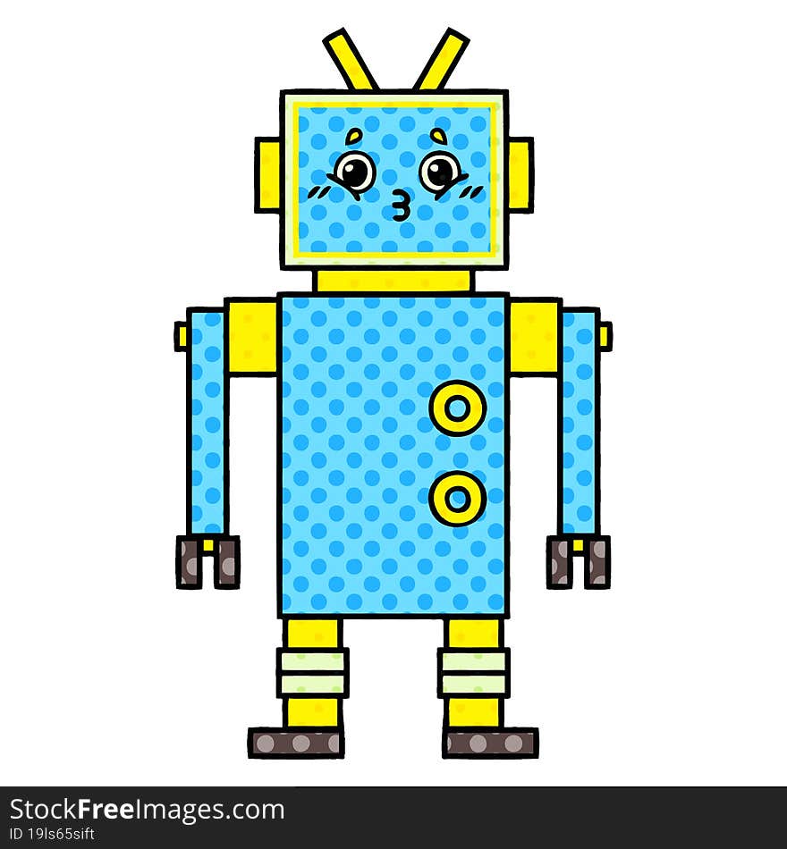 Comic Book Style Cartoon Robot