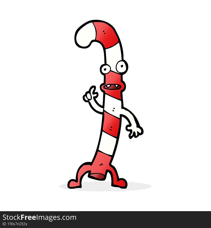 cartoon dancing christmas candy cane