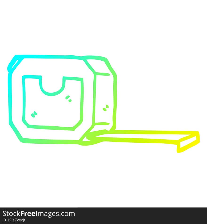 cold gradient line drawing of a cartoon measuring tape