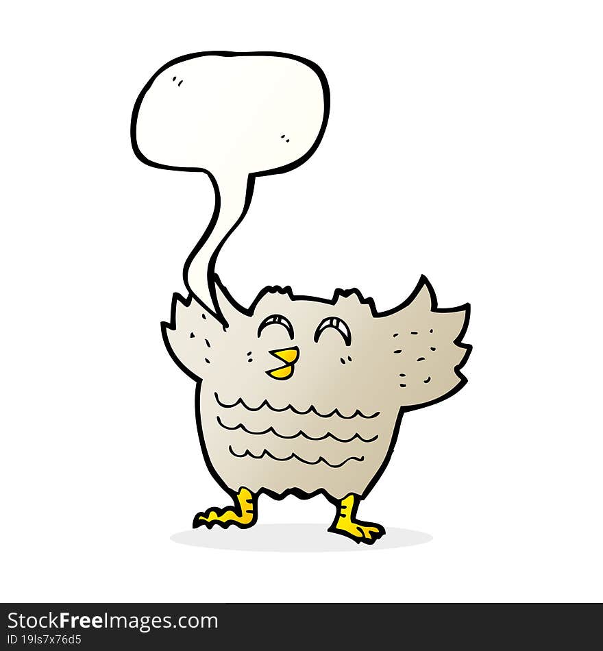 cartoon owl with speech bubble