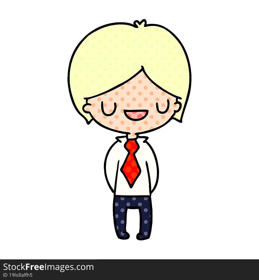 cartoon illustration of a kawaii cute boy. cartoon illustration of a kawaii cute boy