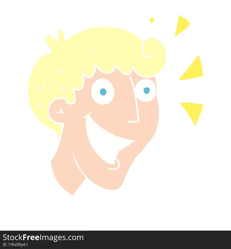 flat color illustration of excited man. flat color illustration of excited man