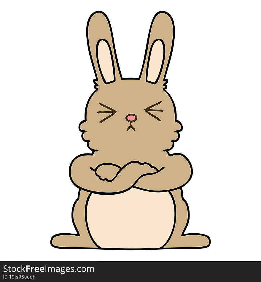 Quirky Hand Drawn Cartoon Rabbit