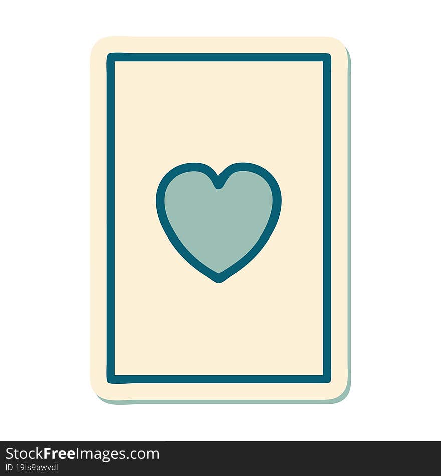 tattoo style sticker of the ace of hearts