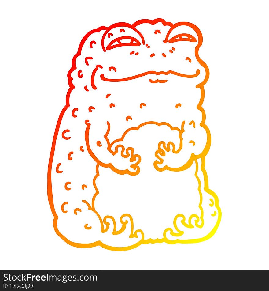 warm gradient line drawing cartoon smug toad