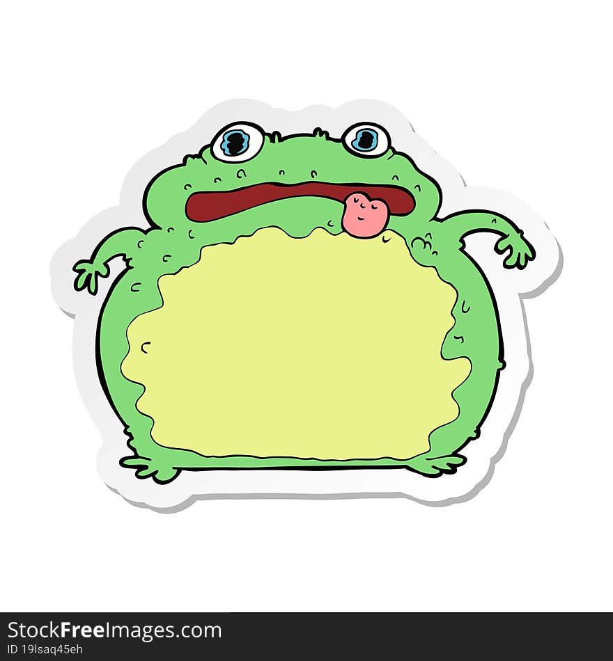 sticker of a cartoon funny frog