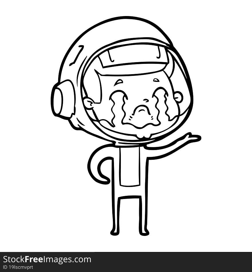 cartoon crying astronaut. cartoon crying astronaut