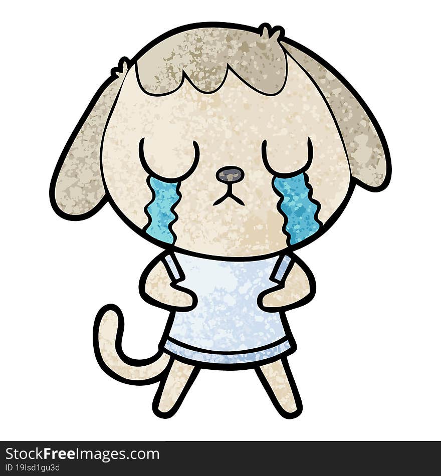 cute cartoon dog crying. cute cartoon dog crying