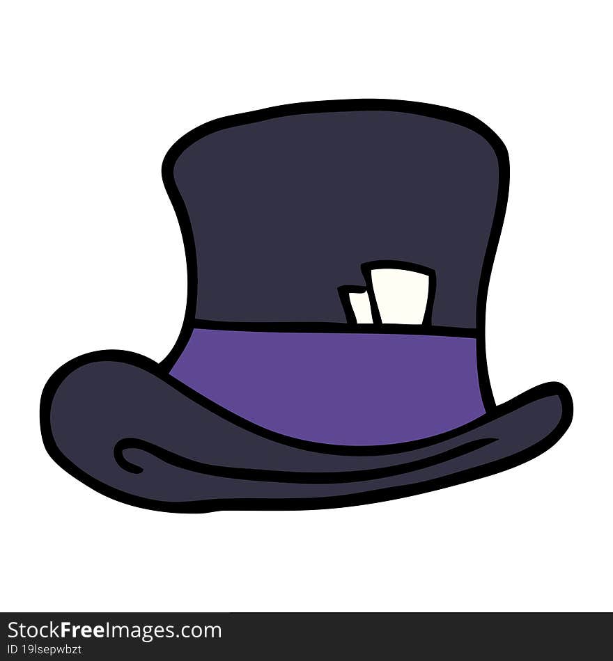 cartoon doodle top hat