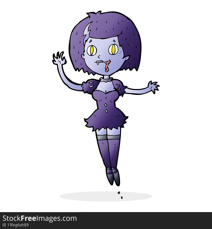 Cartoon Happy Vampire Girl