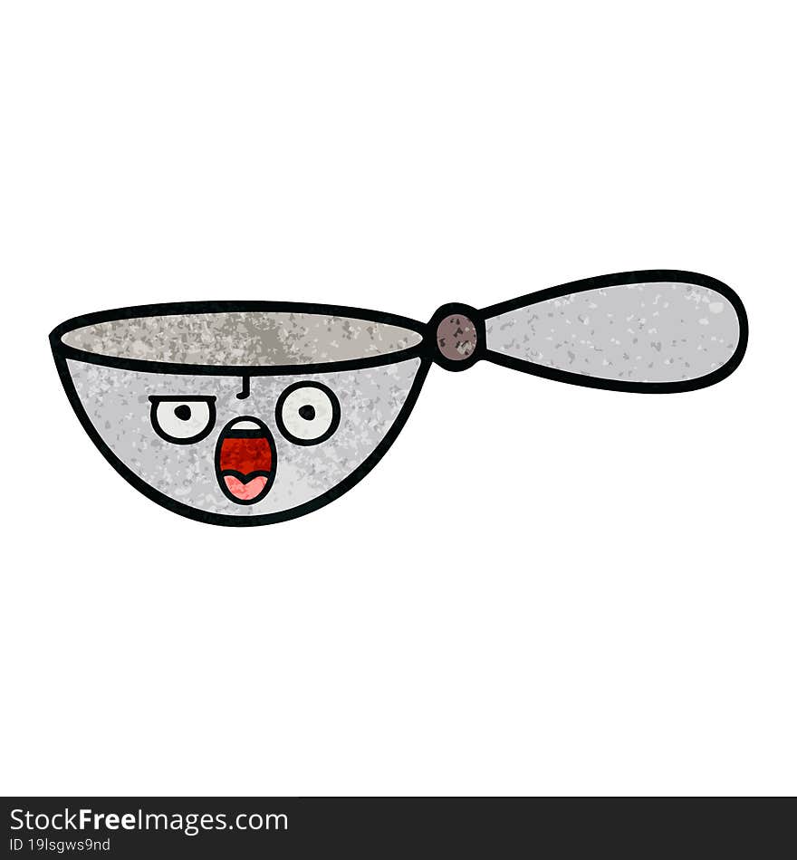 Retro Grunge Texture Cartoon Measuring Spoon