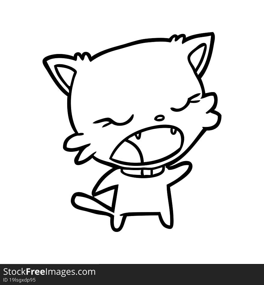 cute line drawing of a cat talking. cute line drawing of a cat talking