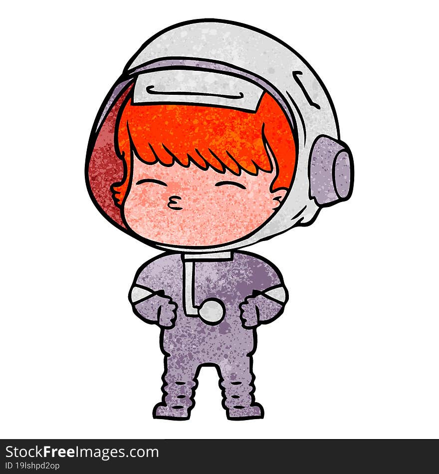 cartoon curious astronaut. cartoon curious astronaut