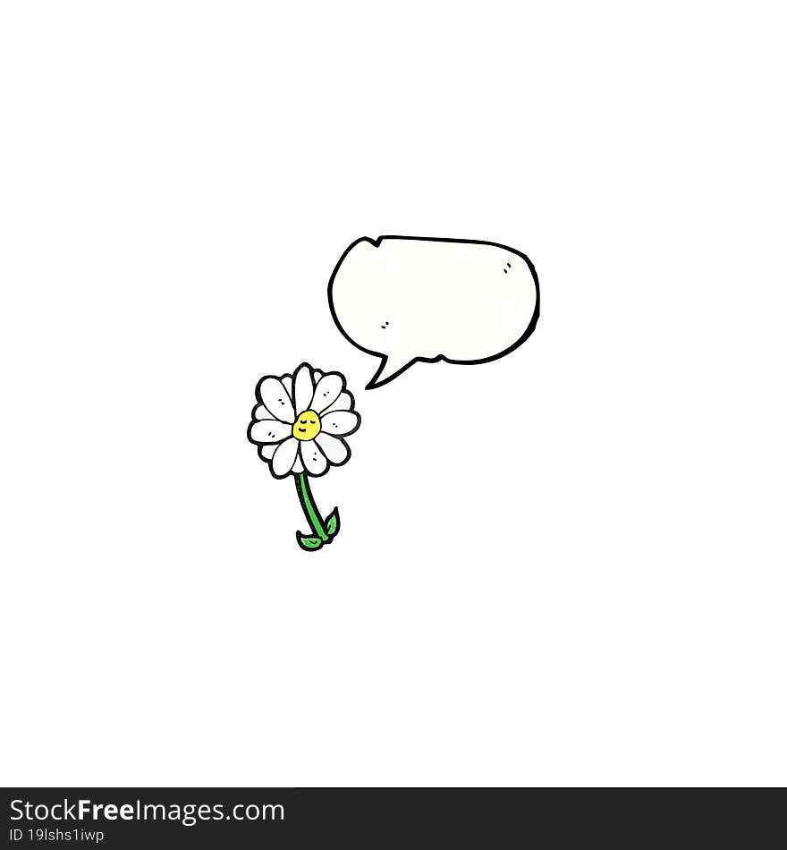 Flower With Speech Bubble Cartoon