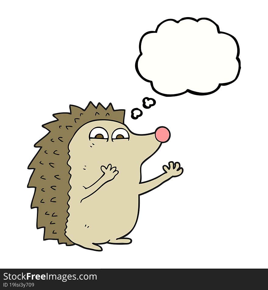 thought bubble cartoon cute hedgehog