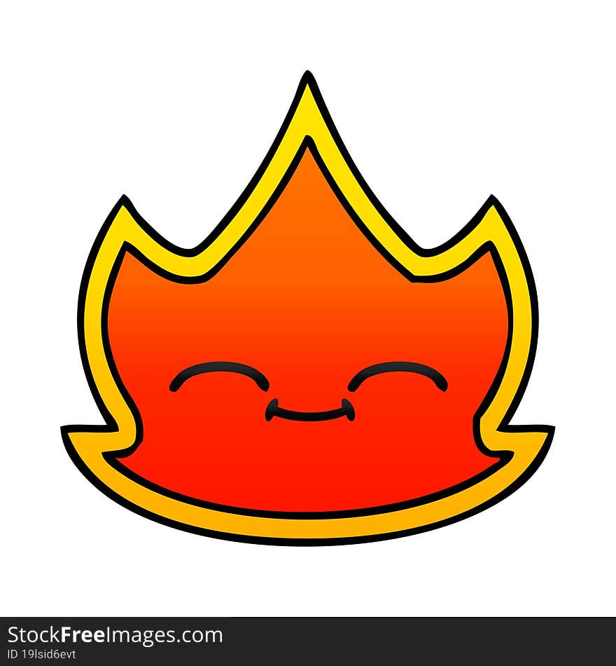 gradient shaded cartoon of a fire. gradient shaded cartoon of a fire