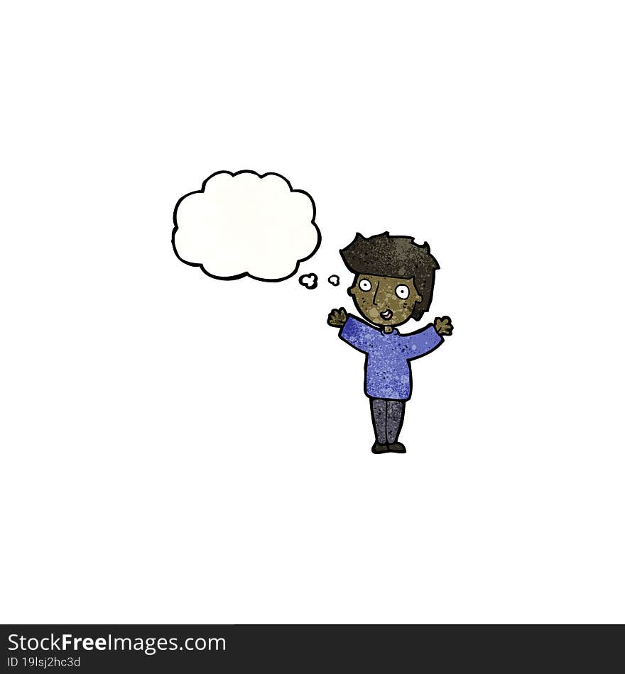 Cartoon Boy With Thought Bubble