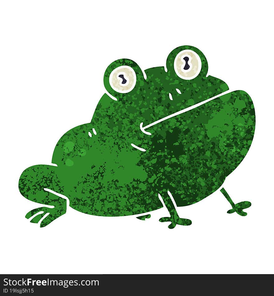 retro illustration style quirky cartoon frog. retro illustration style quirky cartoon frog